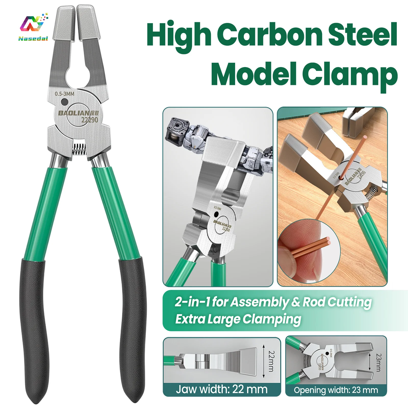 6 Inch Multifunctional Flat Jaw Model Clamp Pliers High Carbon Steel 0.5-3mm Rod Cutter Rustproof DIY Craft Working Tool