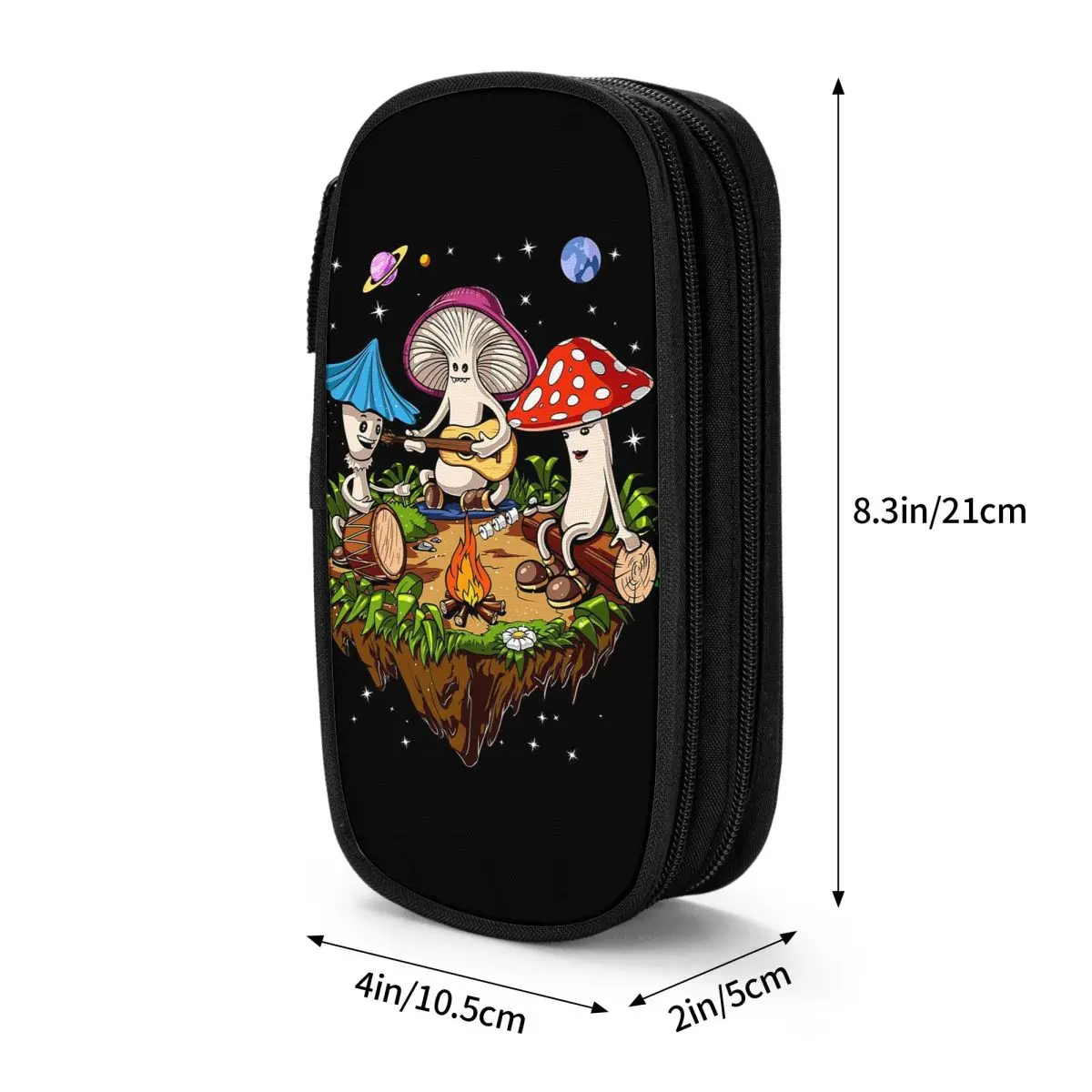 Imagem -03 - Estojos Hippie Magic Mushroom Pencil Grande Capacidade Pen Bags Pen Box Lápis Pouch para Meninos e Meninas Estudantes Papelaria Escola e Escritório