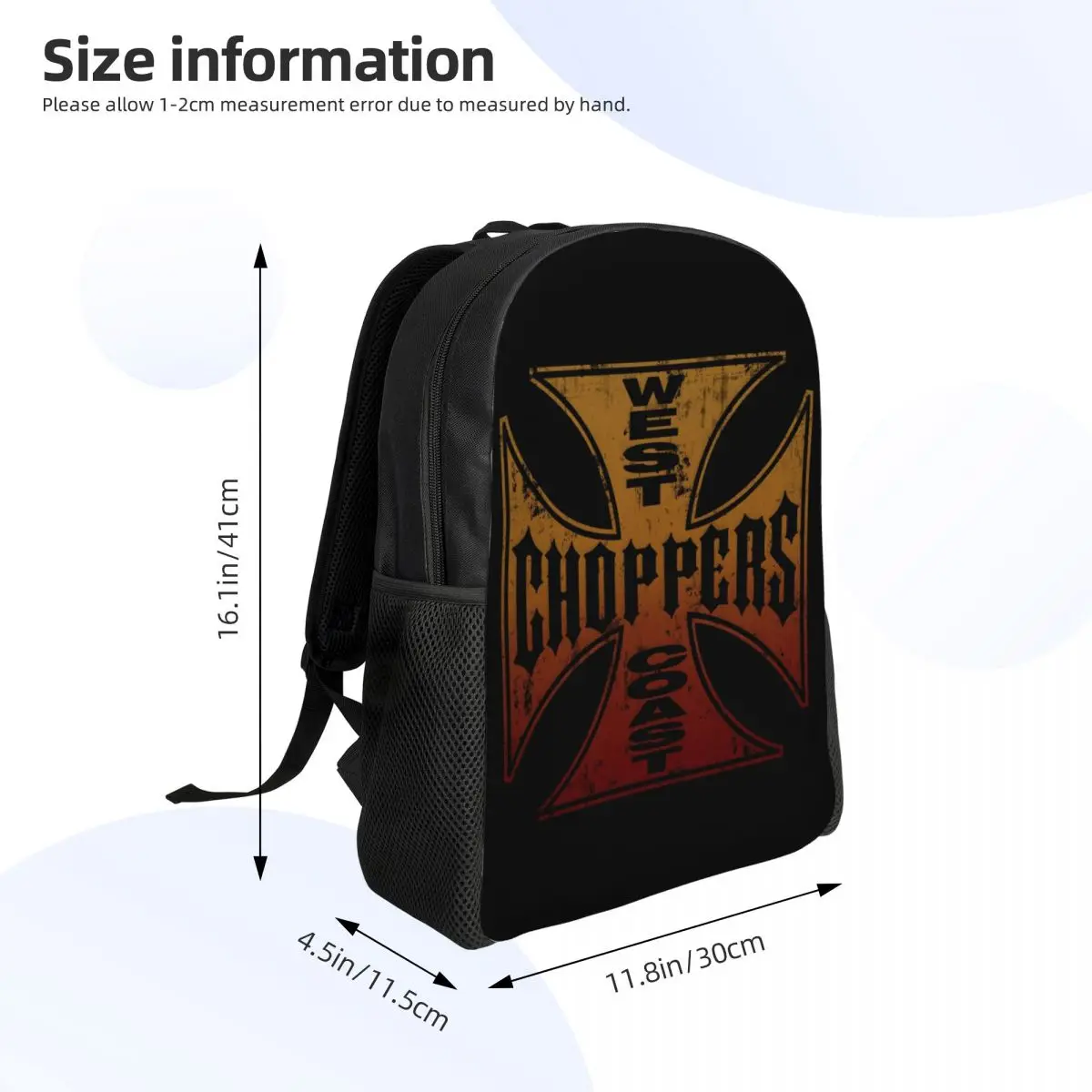 West Coast Iron Cross Choppers zaino da viaggio donna uomo School Laptop Bookbag College Student Daypack Bags