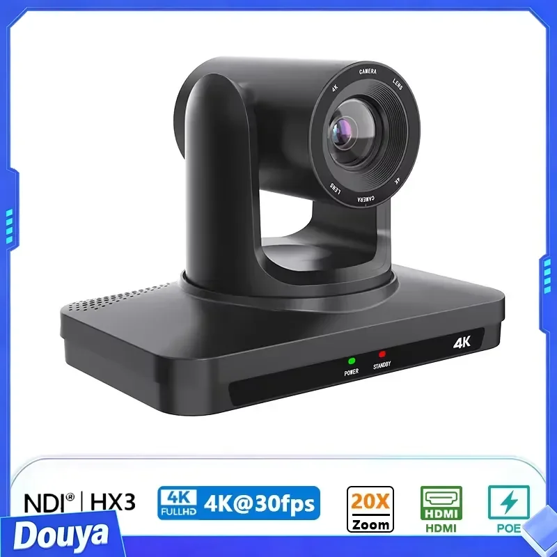 Manufacturer Wholesale 4K 30fps PTZ Camera 20x Optical Zoom AI Tracking NDI HX3 for Broadcast Studio Video Conference System