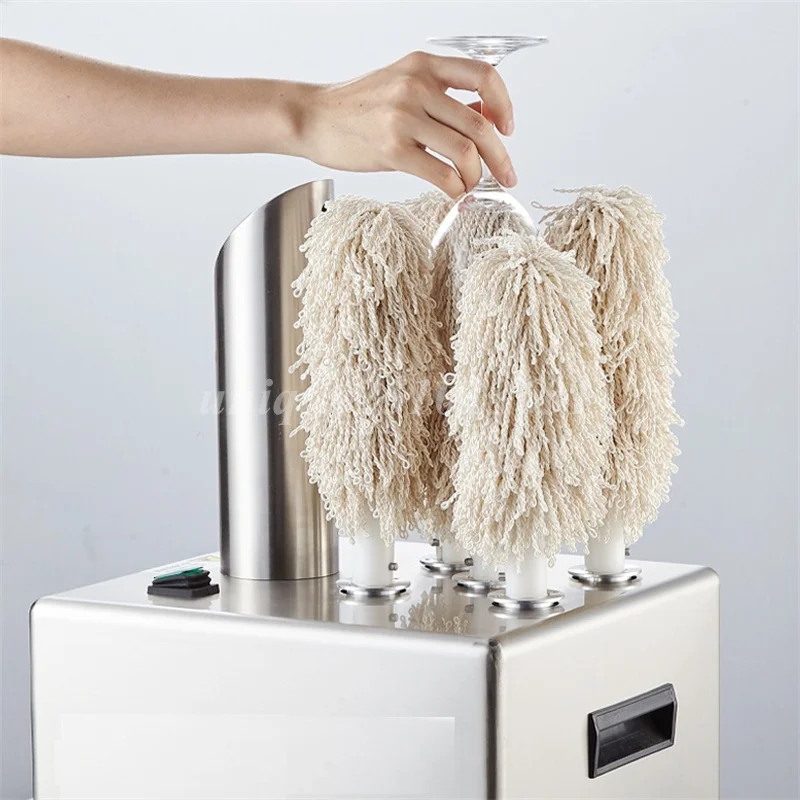 5 Brushes Tea Stains Wine Cup Glass Cleaning Machine And Glass Cup Artifact Polisher Glass Edge Polishing Machine Low Price