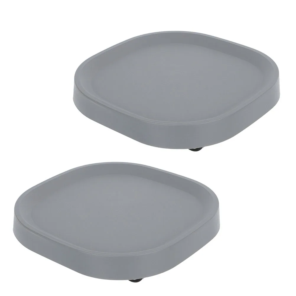 

2Pcs Moveable Flowerpot Tray with 360 Rotating Hidden Wheel Stable Movement for Garden Balcony Potted Plant Stand
