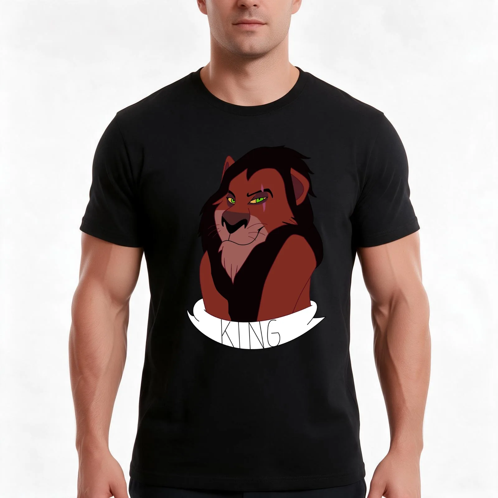 Scar T-Shirt, Summer Casual Cotton Tee, Oversized Streetwear Tops, Vintage Graphic Print, Loose Fit Short Sleeve, 100% Cotton