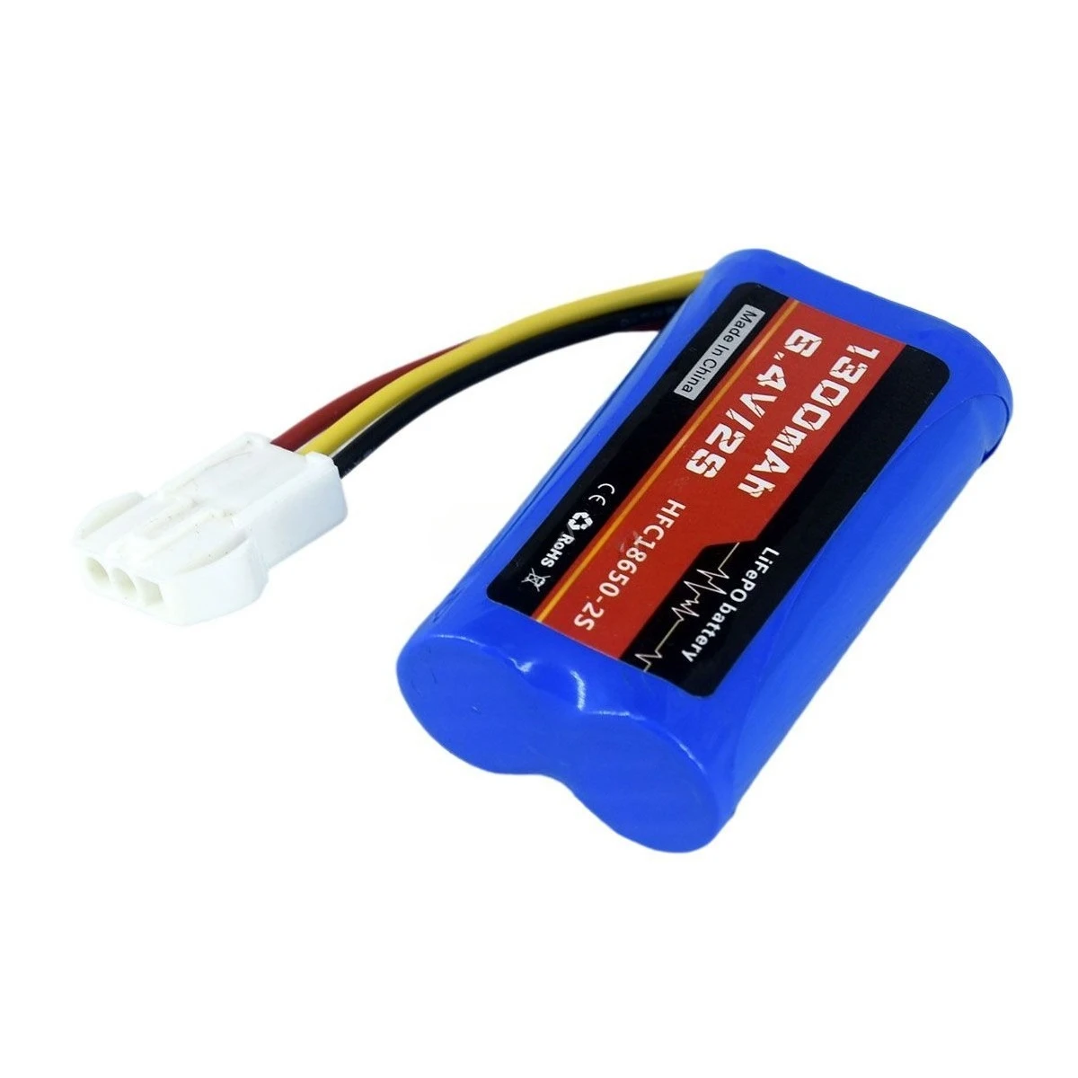 6.4V 1300mAh LiFePO Battery EL4.5 3P Rev female plug for RC Racing Car SpeedBoat