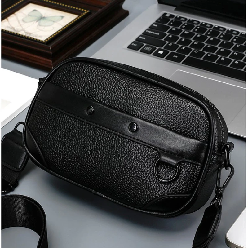 2026 new Fashion Trends Men pu leather Shoulder Bag Casual Portable Men Crossbody Bags Business Simple Handbag for Daily Commute