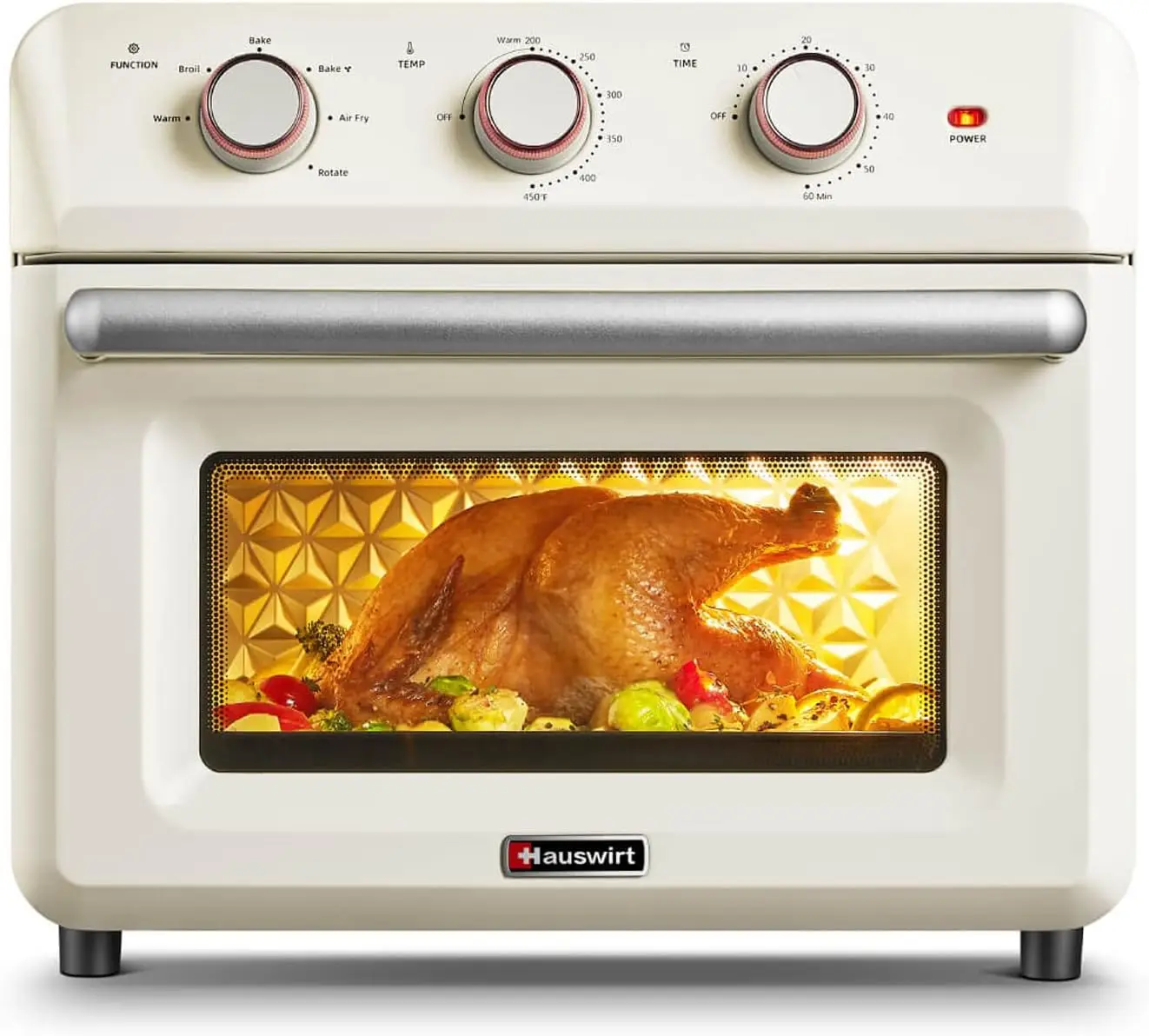 

Hauswirt 26.5Qt Countertop Conventional Oven K5M, XL Air Fryer 12-Slice Toaster Reheat Bake Rotisserie Broil Dehydrate 10-in-1