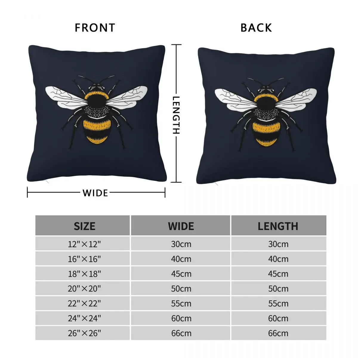 Manchester Bee Worker Symbol Square Pillowcase Polyester Linen Velvet Printed Zip Decorative Pillow Case Car Cushion Cover