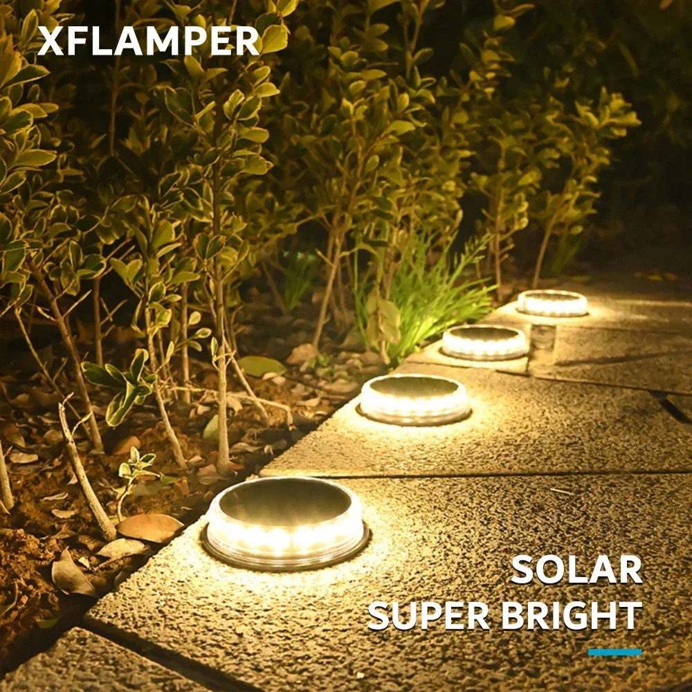 Super Bright LED Solar Pathway Light, Outdoor IP65 Waterproof, Ground Lamp, Garden Decoration, 3.7V, 1200mAh, 4Pcsn