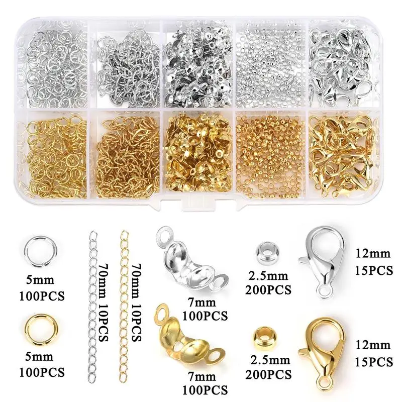 DIY Jewellery Making Kit with Lobster Clasp & Jump Rings