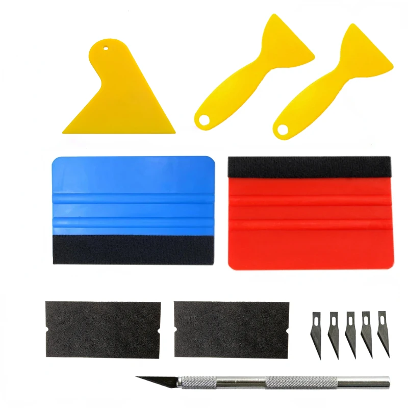 5/13pcs Auto Werkzeuge Wrap Film Aufkleber Wrap Tool Fahrzeug Vinyl Wrap Fenster Tönung Film Tool Kit Cutter Aid Tool Fenster Tönung