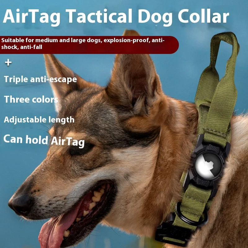 Airtag Airtag Collar For Medium And Large Dogs Gps Tracker Outdoor Sports Nylon Collar Adjustable Metal Buckle