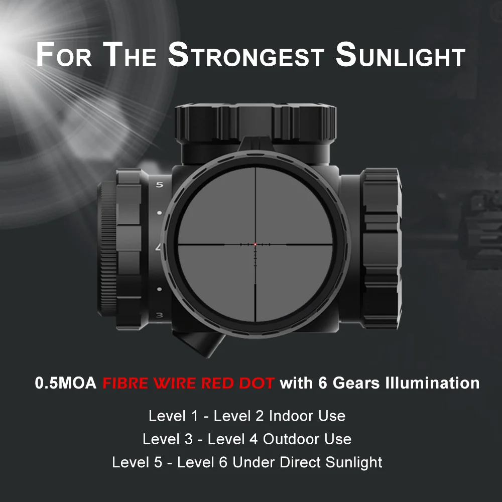 Red Win Scarlet 1-8x24FT LPVO Rifle Scope 1/2MOA Fire Wire Reticle Exteme Low Parallax for the Strongest Sunlight IPX6 for AR15