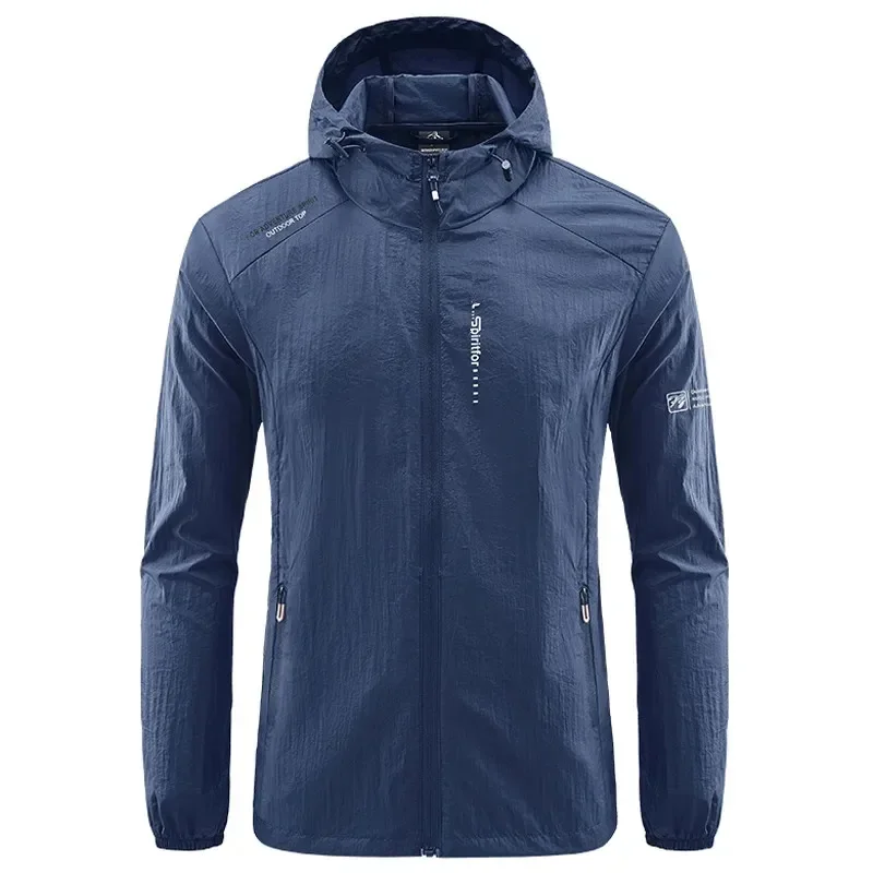 

Summer Outdoor Quick Dry Sun-Protective Thin Jacket Men Hiking Fishing Cycling Hooded Gym Sport Windbreaker Ultra Light Coats