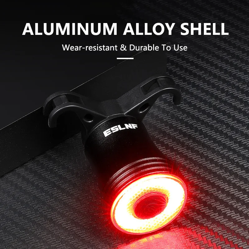 자전거 후미등 지능형 브레이크 감지 미등 고시인성 타입C 충전식 자전거 LED 후미등