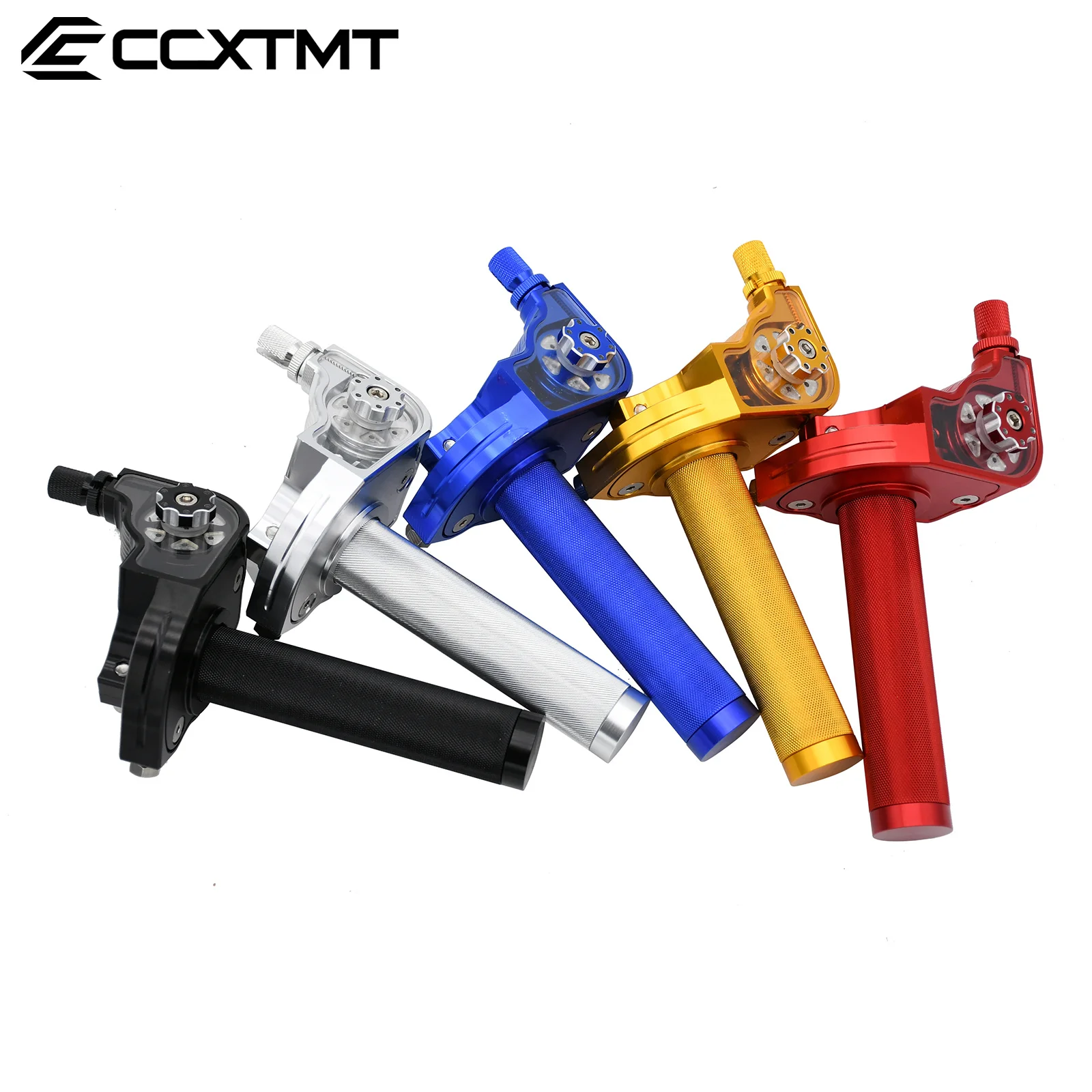 22mm Universal M10*1.5 CNC Aluminum Adjustable Accelerator Throttle Twist Grips Handlebars For Motorcycle Moped Scooter Bike ATV