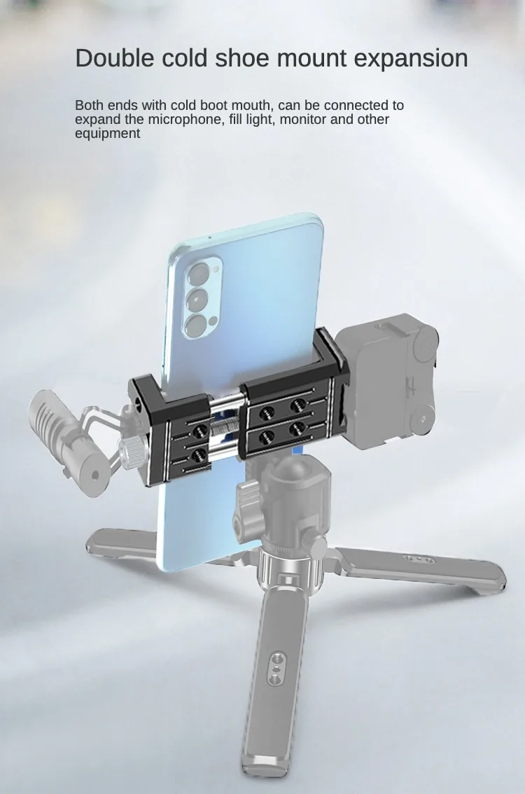 Metall Telefon Halterung Halter Telefon Clip Clamp Dual Kalten Schuh Halterung für 38mm Arca-Swiss Stativ Mikrofon Füllen licht Monitor Ständer – Detail 2