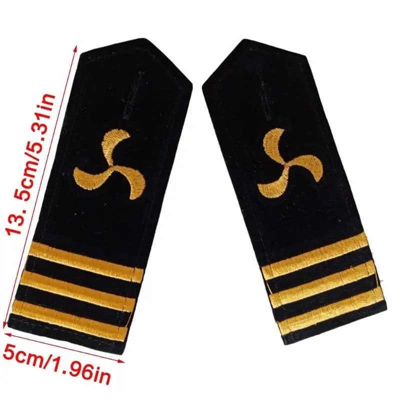 652F Captain Stripes Epaulettes สำหรับชุดรักษาความปลอดภัยเครื่องแต่งกายง่าย ๆ แนบ
