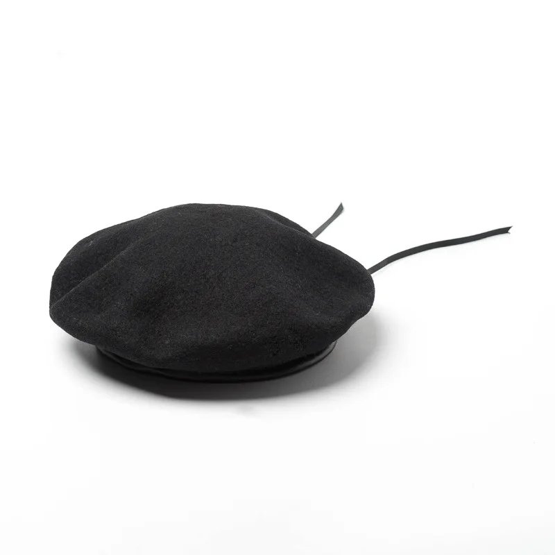X493 New Light Board No Chirp PU Leather Bag Side Tether Adjustable Wool Beret Artist Hat Adult Knitting Hats Adjust Beanie Caps