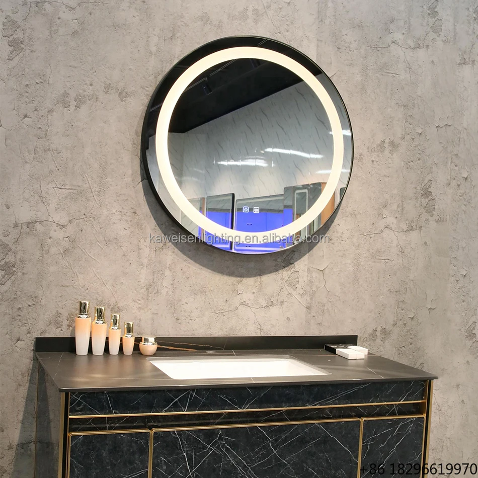 Silver Round LED Smart Bathroom High End Vanity
