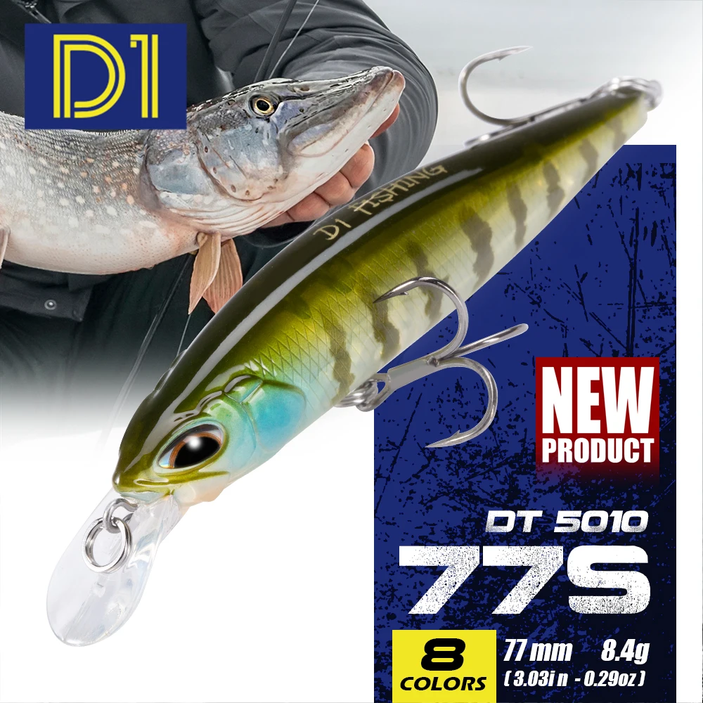 D1 Realis Rozante Minnow Lures 77mm/8.4g Suspending 65mm/5g Sinking Artificial Hard Wobblers For Trolling Bass Trout Tackle