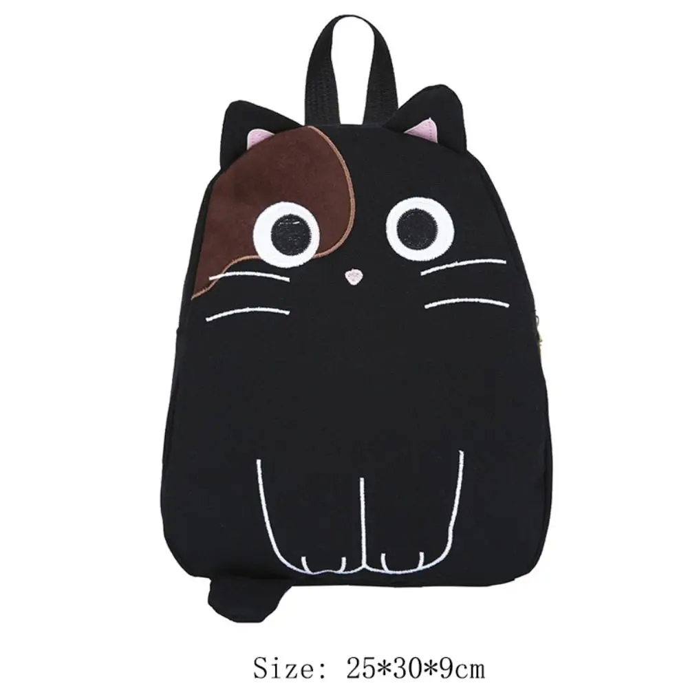 Kawaii Cat Schoolbags for Kids Girls Lightweight Canva Casual Travel Shoulder Bags Cute Kindergarten Childrens Mini Backpacks