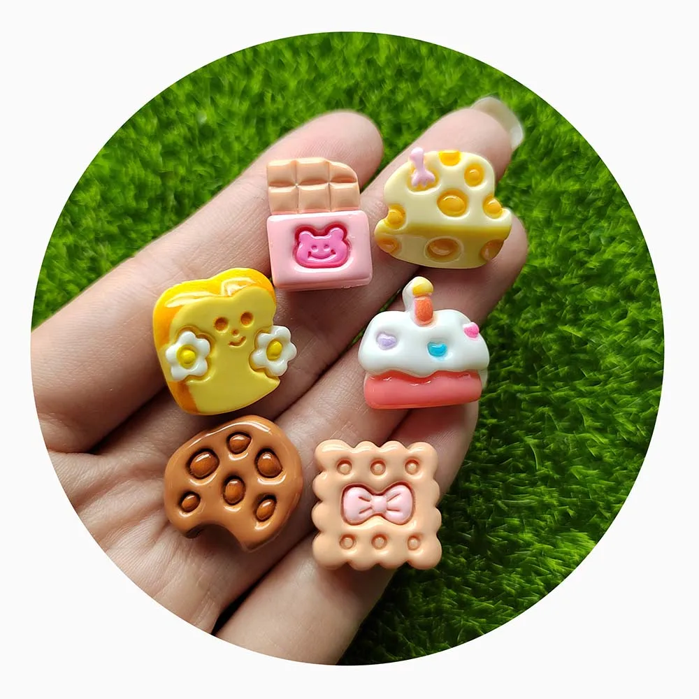 

Kawaii Cartoon Chocolate Biscuit Cake Flatback Resin Cabochon Scrapbook Decoration DIY Embellishments Crafts