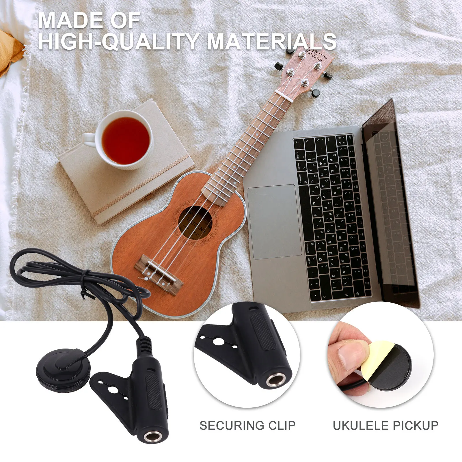 Ukulele Wandler Akustische Gitarre Violine Pickup Schwarz Zurück Kleber Kleine Größe Professionelle Gitarre Pickup Teile