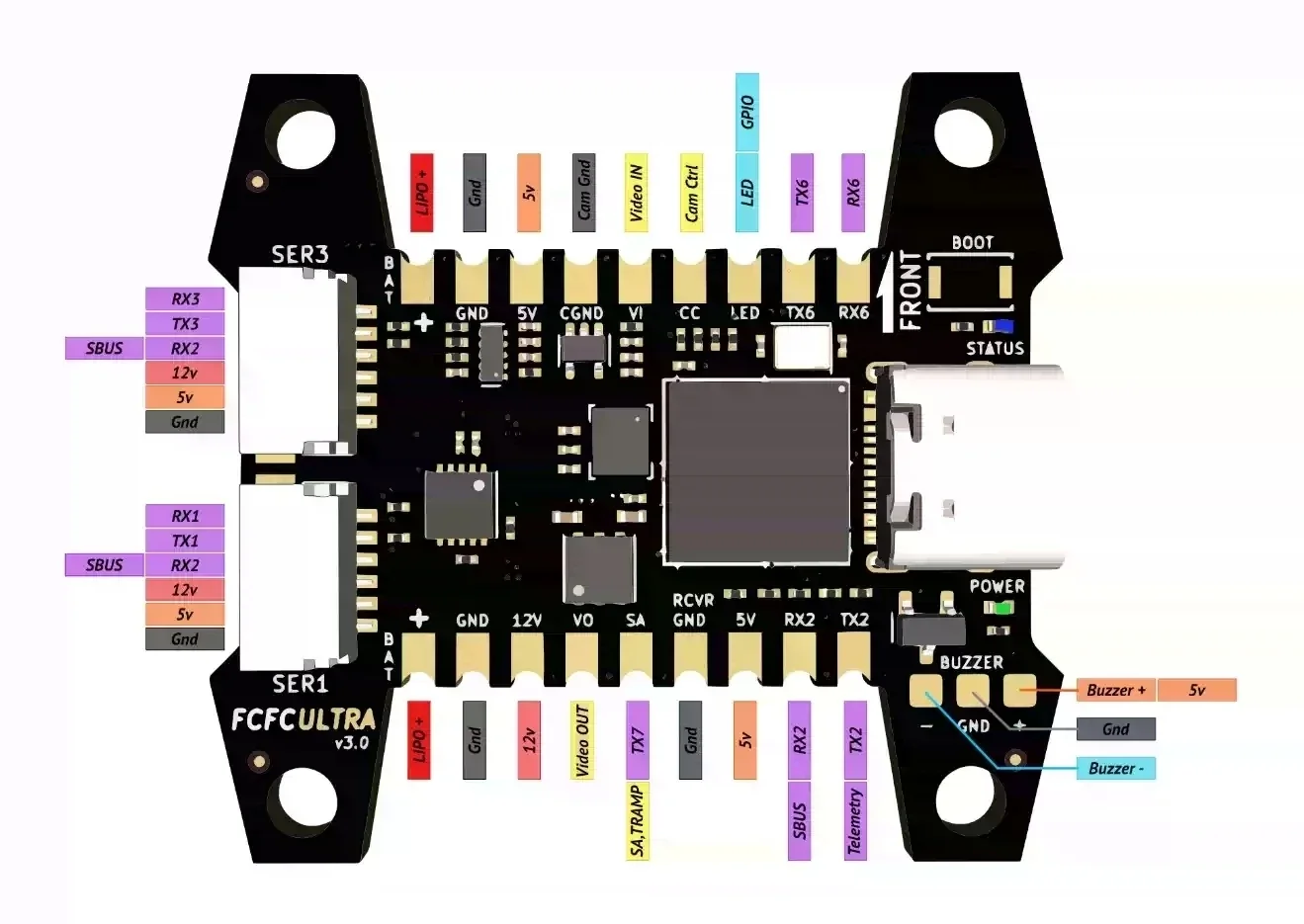 VIVaSKISS ULTRA V3 Flight Controller For FPV Racing Drone Size:30.5x30.5mm