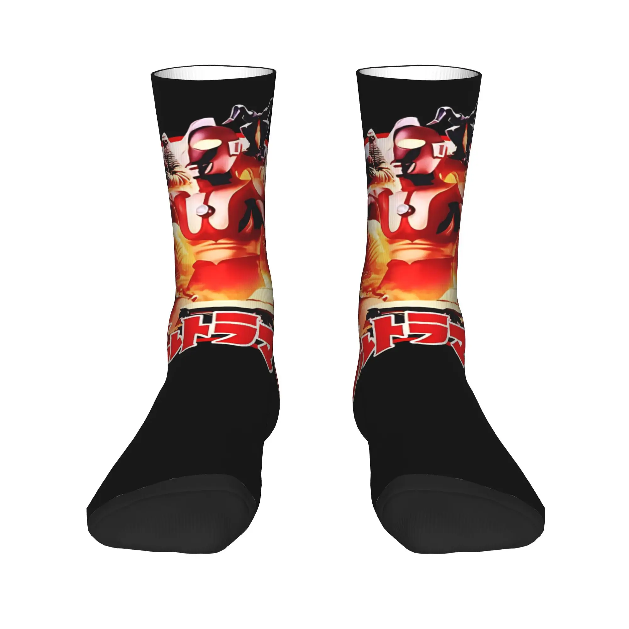 Funny Sock Bandai Ultraman series ultraman and kaiju  Hip Hop Seamless Pattern Printed Men Crew Socks Casual Men's Socks