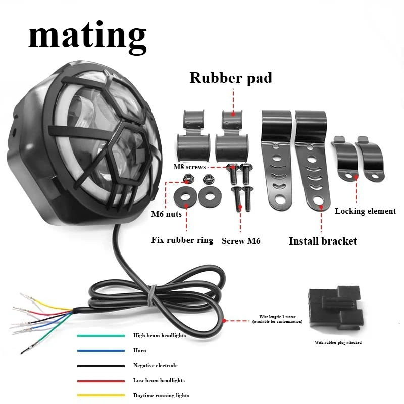 مصباح أمامي LED عالي السطوع مقاوم للماء - شعاع الاختراق للدراجات الإلكترونية والدراجات النارية على الطرق الوعرة والدراجات الكهربائية الثلجية #4