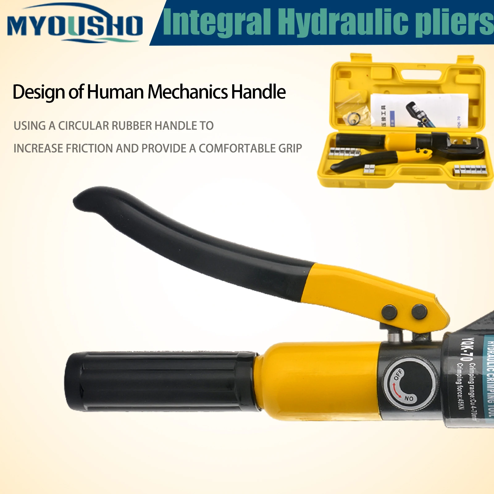 Myousho Hydraulic Crimping Tool YQK-70 Cable Lug Crimper Plier 4-70mm2 Compression Tool Pressure 8T Pressure