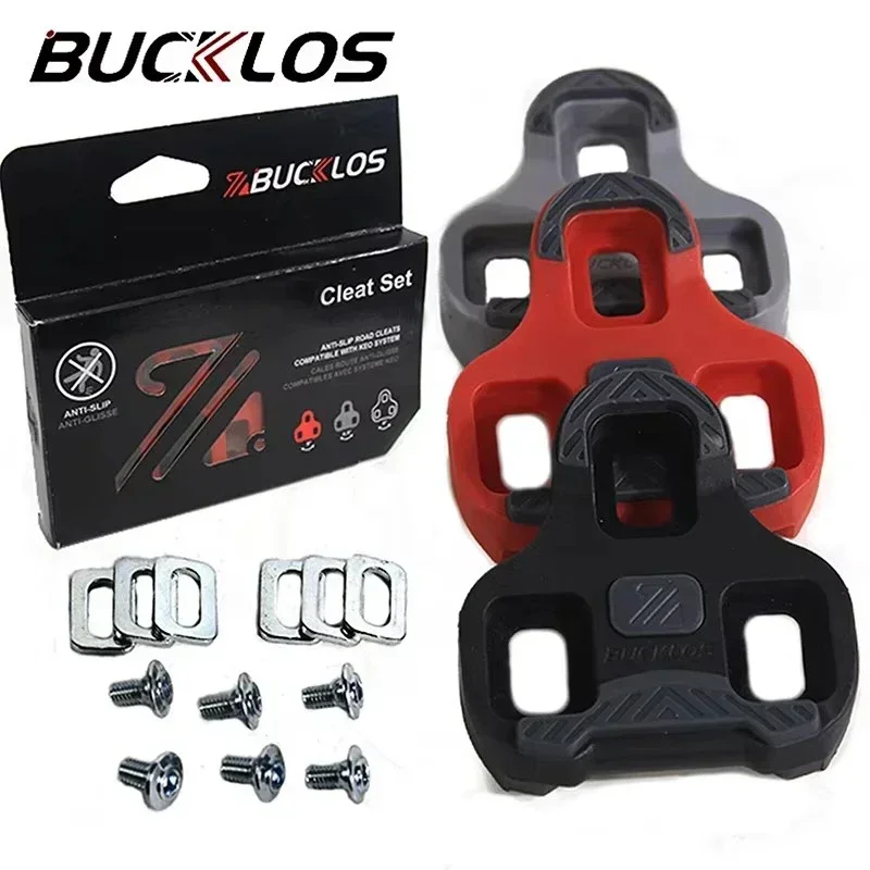 BUCKLOS Road Bike Pedals for KEO Cleats Float 0/4.5/9 Degrees Cycling Pedal Cleats for LOOK Keo Anti-Slip Bicycle Shoes Cleats