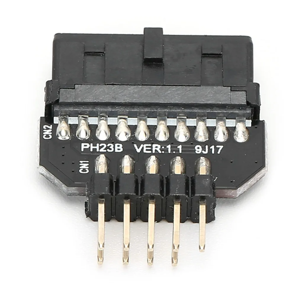 Plug and Play USB3.0 19-pin to USB2.0 9-pin Adapter Plastic Shell Practical Front Panel Plug Connector Motherboard Adapter