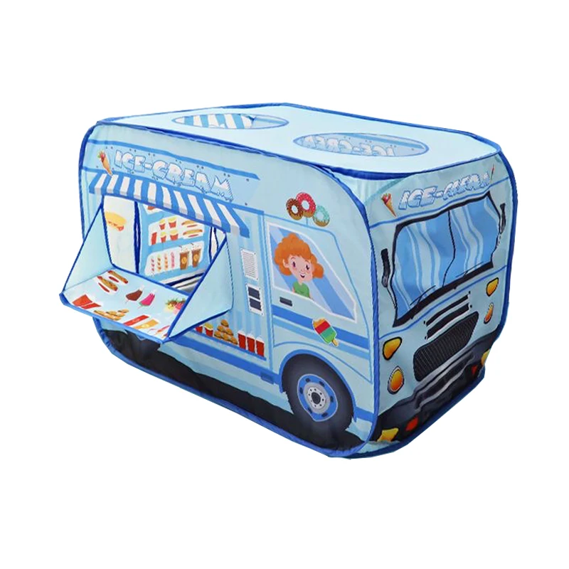 Children\'S Indoor Ice Cream Car Tent Toys Playhouse Princess Boy Baby Game House Folding Ball Pool House Hamburg Car Pattern