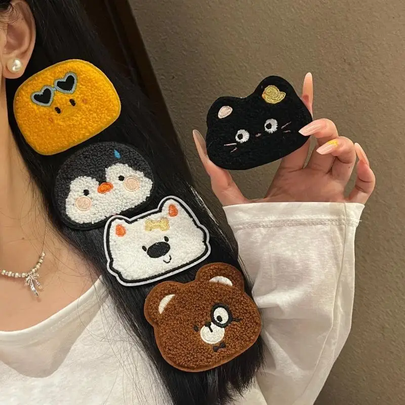 1/5 Stück Niedliche Tier-Serie Pony-Haarklammern mit Klebefläche für Frauen, Magische Haar-Accessoires, Styling-Tool – Detail 3