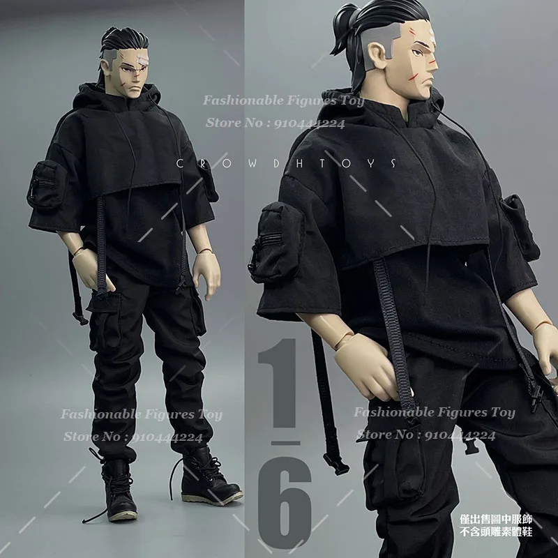 CROWDHTOYS 1/6 Men Soldier Trousers Street Trendy Boys Casual Sports Pants Functional Hooded Sweatshirt For 12Inch Action Figure