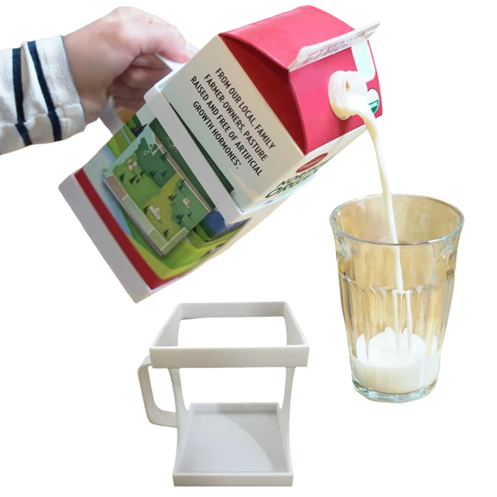 

3D Printed Drink Carton Holder with Handle Half Gallon Milk Carton Holder Reusable Beverage Carton Holder for Home Restaurants