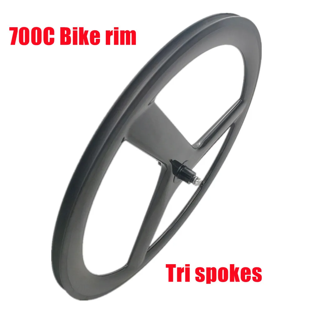 

20MM Width 50MM Depth 3Spokes Road Bike Wheel Tri Spoke Road Bike Wheel Rim With V Brake Edge Road Bike RIM 700C Glossy 3k