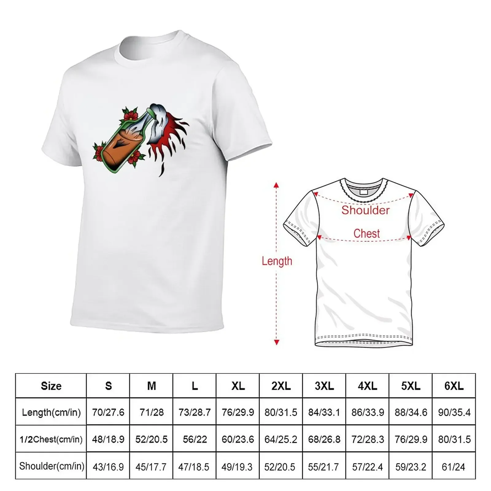 Full Colour Molotov Cocktail T-Shirt summer top customs graphics mens  t shirts