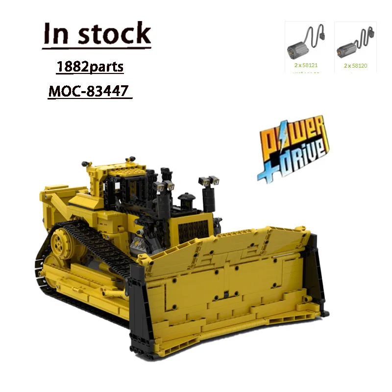 MOC-83447 สีเหลือง Bulldozer D11R Full RC Assembly เย็บ Building Block รุ่น 1822 ชิ้นส่วนเด็ก Building Block ของเล่นของขวัญ