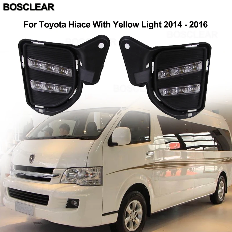 

2Pcs 12V DRL LED Daytime Running Lights For Toyota Hiace 2014 2015 2016 Waterproof LED Driving Light White Fog Lamps Car Styling