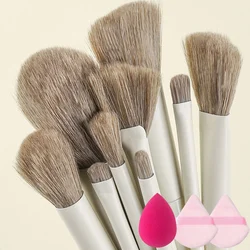 Soft Fluffy Makeup Brushes Set, Sombra, Blush, Highlighter, Fundação, Corretivo, Contorno, Mistura de Detalhe, Ferramentas Cosméticas, 10 Pcs, 13Pcs