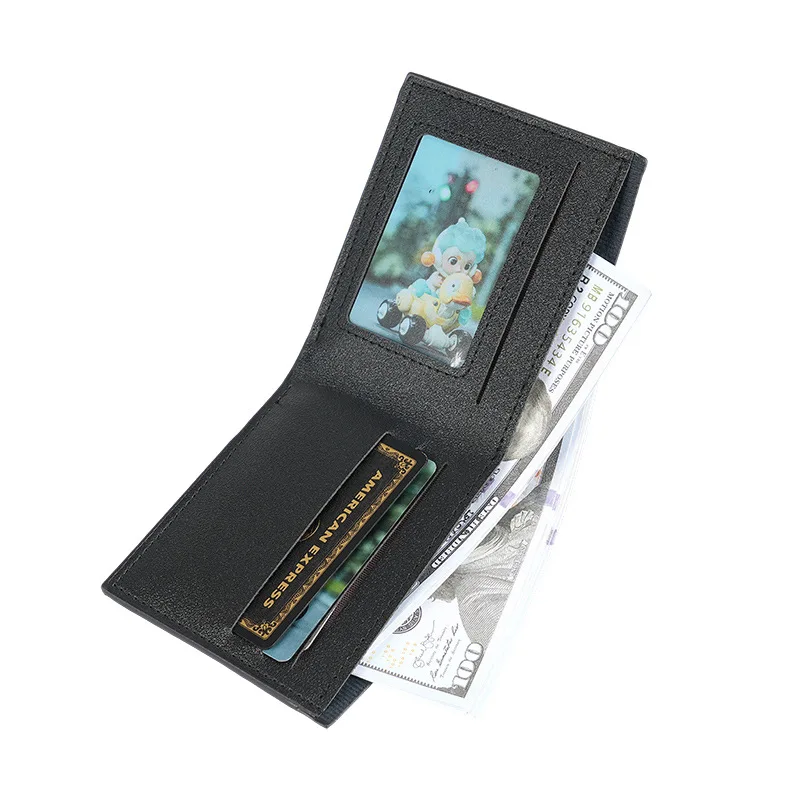 Men's Casual Retro Wallet Large Capacity Multi-Card Slot Coin Purse Leather Clip PU Material Car Sewing Line Pure Color Wallet