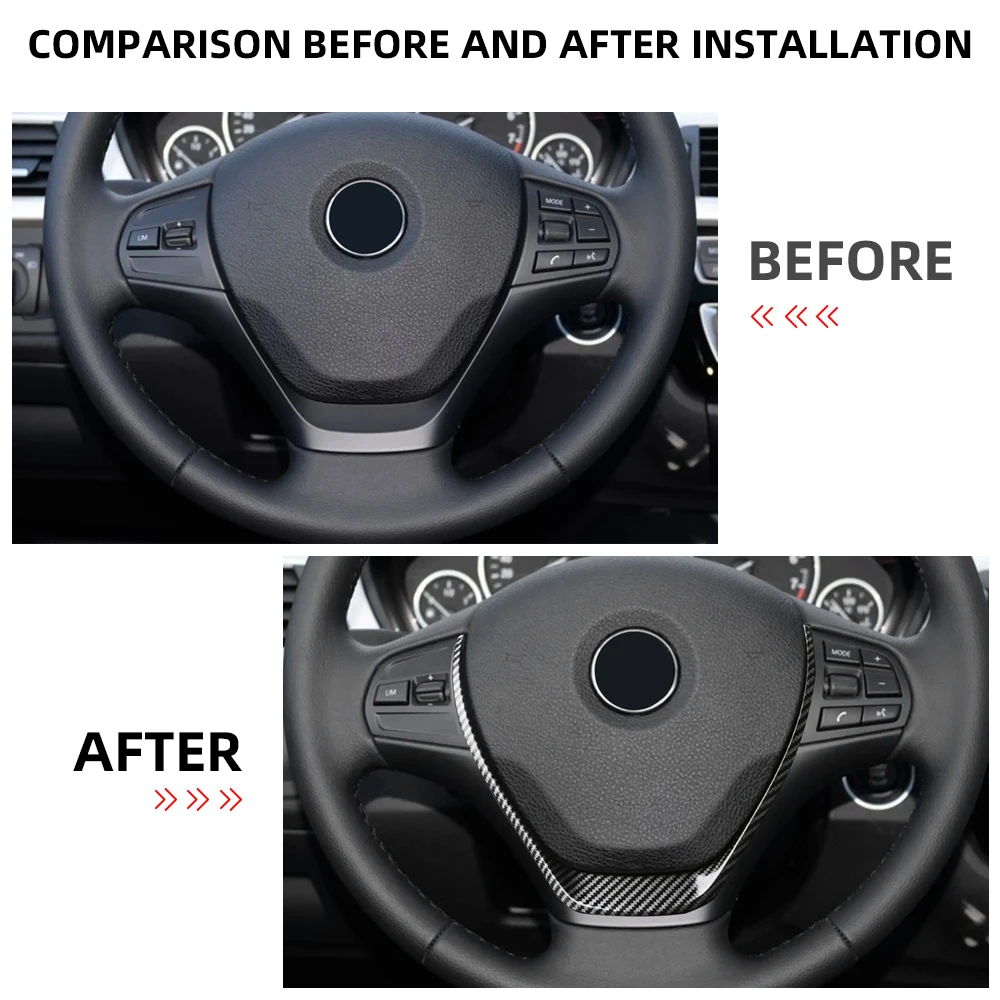 Car Steering Wheel Trim Sticker for BMW 3 Series F30 F32 F34 F36 2013-2016 2017 2018 2019 Interior Decoration Cover Accessories