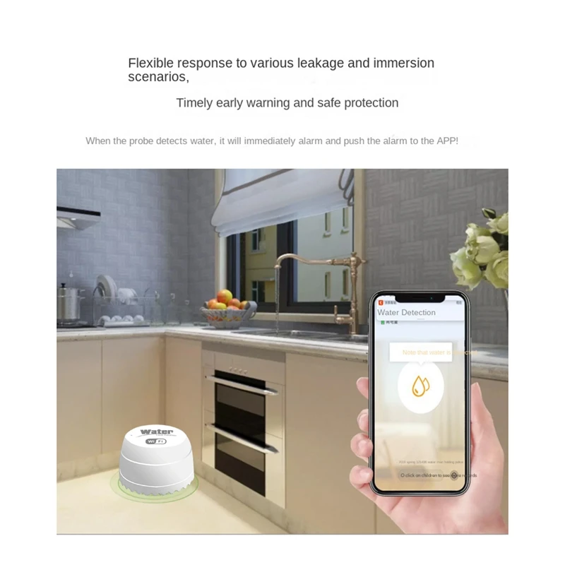 1 PCS Wifi Crow Smart Water Detector Alarm Leak Detector 40DB Flood Alarm Overflow Safety