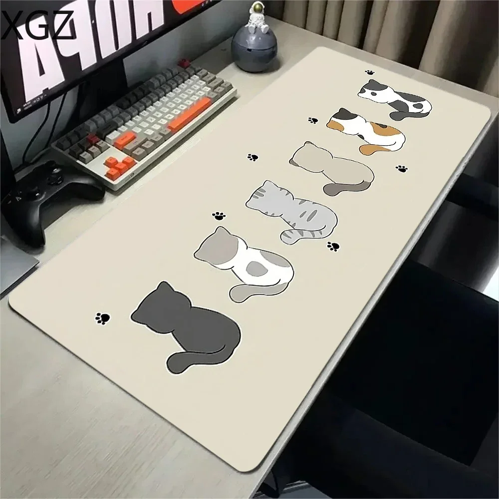 Cute Cat Coffee MousePads Laptop Pad Desk Mat Carpet Animation Oversized Mousemats Company  Gamer PC  Gaming Accessories