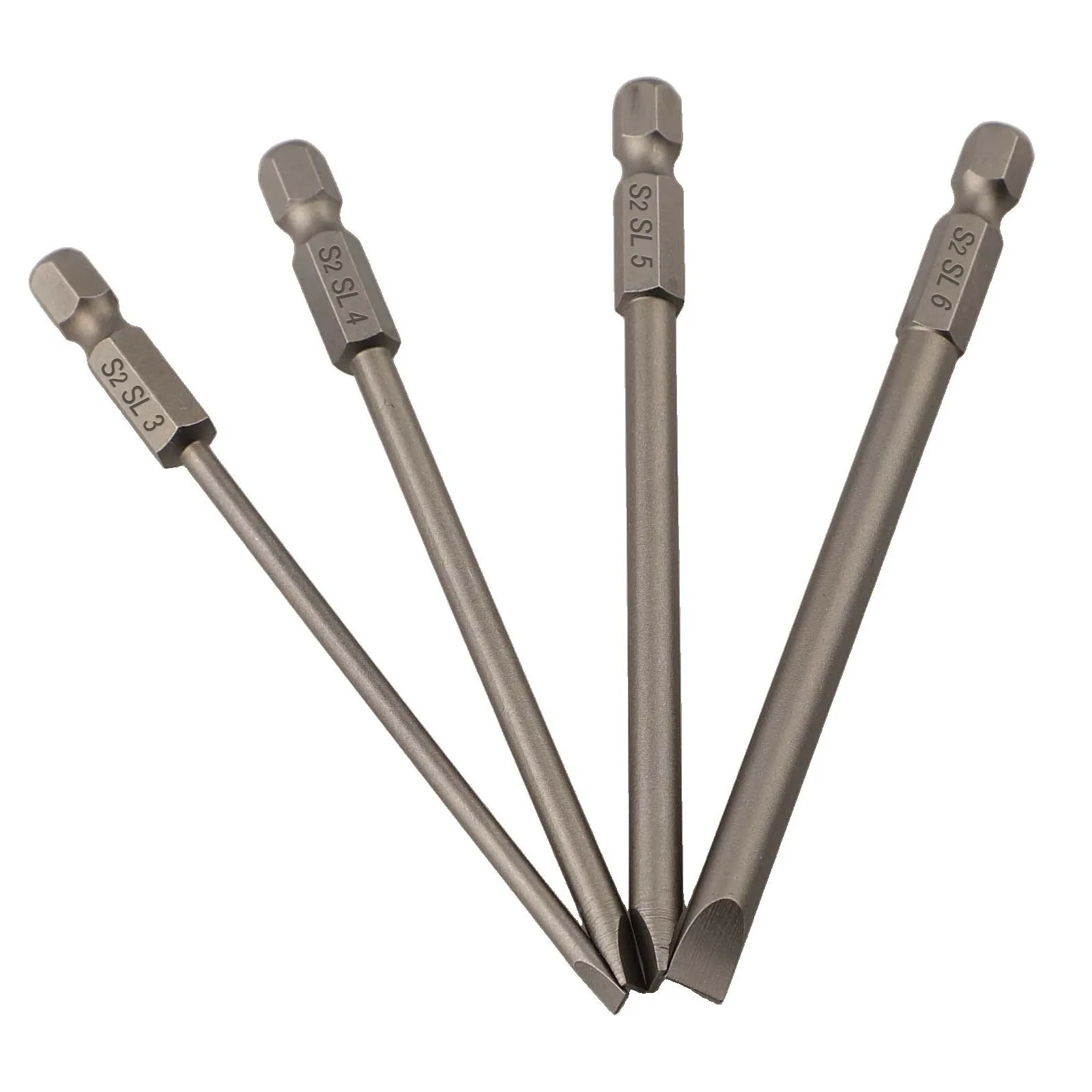 4 قطعة 1/4 عرافة عرقوب 100 مللي متر طويلة مفك بت مجموعة ل توركس/مسدس/الصليب/مشقوق أداة اليد الملحقات #5