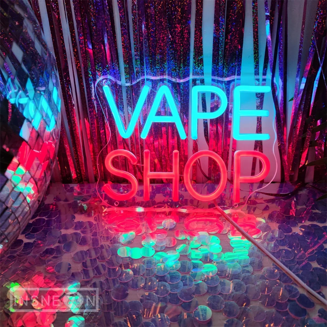 Neon Sign Light Vape Shop Ideal Gift Easy to Use USB Powered for Man Cave Bedroom Store Business Decor Wall Mount Neon LED Signs