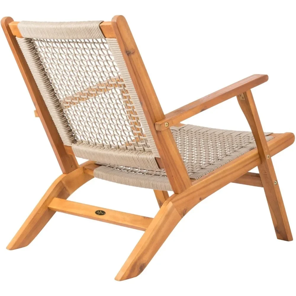 Natural Outdoor Chair,  Hand Woven Seat, Comfortable Reclining Armchair, Garden Chairs