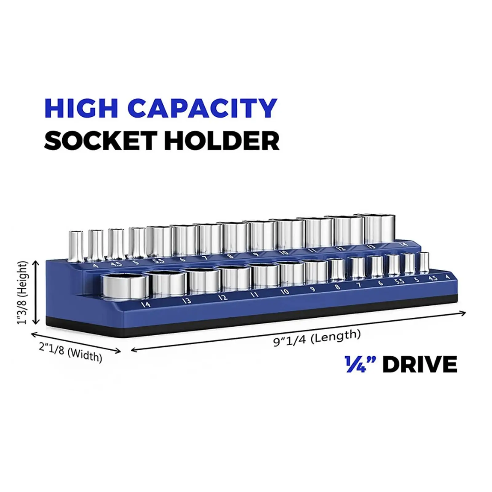 Magnetic Socket Organizer 1/4 Utility Easy to Use Practical Professional Portable Accessories Socket Holder for Tool Drawer